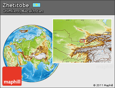 Physical Location Map of Zhetitobe
