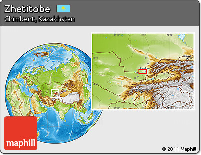 Physical Location Map of Zhetitobe