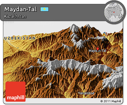 Physical Panoramic Map of Maydan-Tal