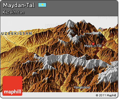 Physical Panoramic Map of Maydan-Tal