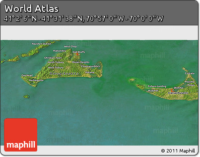 Satellite 3D Map of the Area around 41° 16' 52" N, 70° 28' 29" W