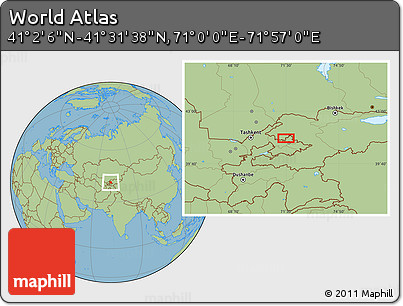 Savanna Style Location Map of the Area around 41° 16' 52" N, 71° 28' 29" E