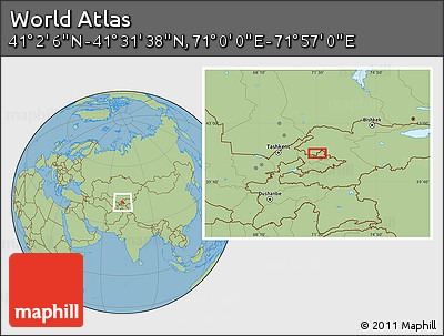 Savanna Style Location Map of the Area around 41° 16' 52" N, 71° 28' 29" E
