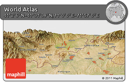 Satellite Panoramic Map of the Area around 41° 16' 52" N, 71° 28' 29" E
