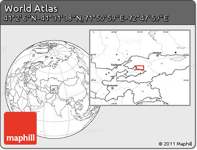 Blank Location Map of the Area around 41° 16' 52" N, 72° 19' 29" E
