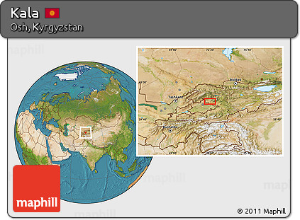 Satellite Location Map of Kala