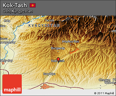 Physical Panoramic Map of Kök-Tash
