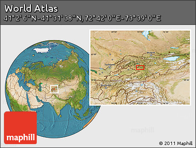 Satellite Location Map of the Area around 41° 16' 52" N, 73° 10' 30" E