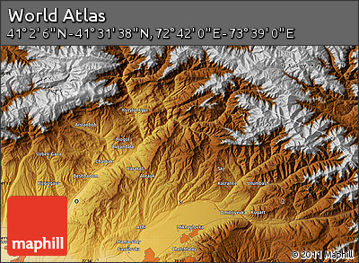 Physical Map of the Area around 41° 16' 52" N, 73° 10' 30" E