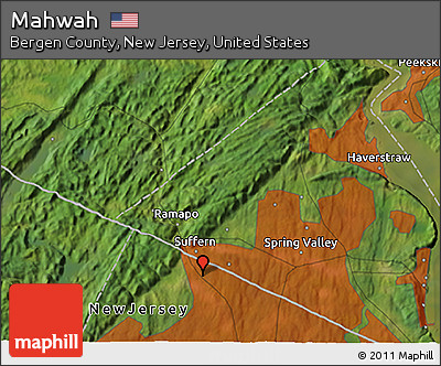 Satellite 3D Map of Mahwah