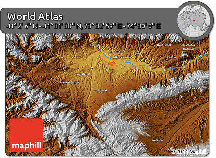 Physical Map of the Area around 41° 16' 52" N, 74° 1' 30" E