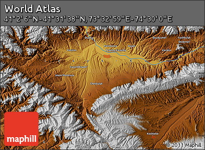 Physical Map of the Area around 41° 16' 52" N, 74° 1' 30" E