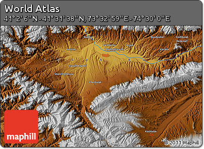 Physical Map of the Area around 41° 16' 52" N, 74° 1' 30" E