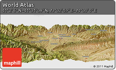 Satellite Panoramic Map of the Area around 41° 16' 52" N, 74° 1' 30" E