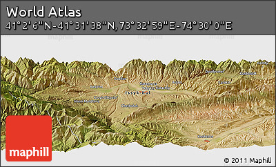 Satellite Panoramic Map of the Area around 41° 16' 52" N, 74° 1' 30" E