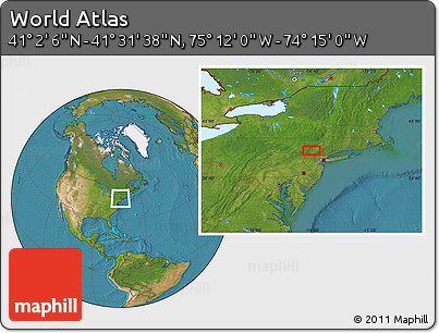 Satellite Location Map of the Area around 41° 16' 52" N, 74° 43' 29" W