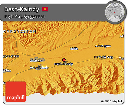 Political 3D Map of Bash-Kaindy