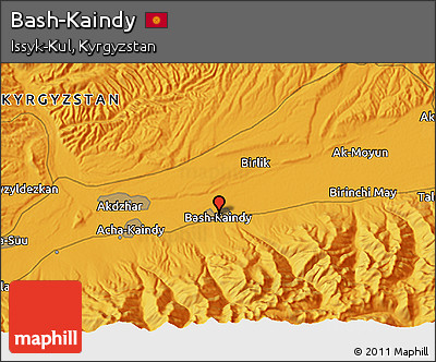 Political 3D Map of Bash-Kaindy