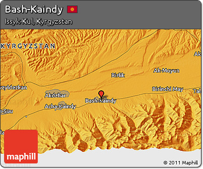 Political 3D Map of Bash-Kaindy