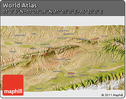 Satellite 3D Map of the Area around 41° 16' 52" N, 75° 43' 29" E