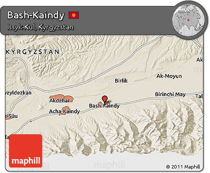 Shaded Relief 3D Map of Bash-Kaindy