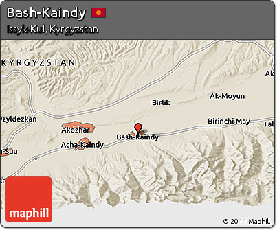 Shaded Relief 3D Map of Bash-Kaindy