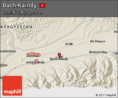 Shaded Relief 3D Map of Bash-Kaindy