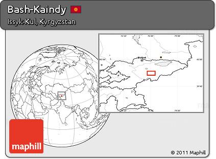 Blank Location Map of Bash-Kaindy