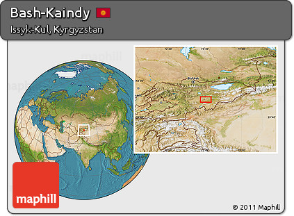Satellite Location Map of Bash-Kaindy
