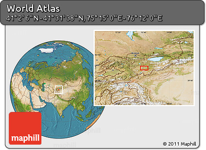 Satellite Location Map of the Area around 41° 16' 52" N, 75° 43' 29" E