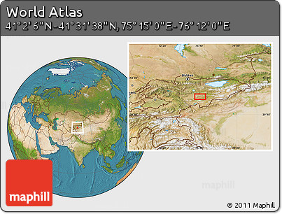 Satellite Location Map of the Area around 41° 16' 52" N, 75° 43' 29" E