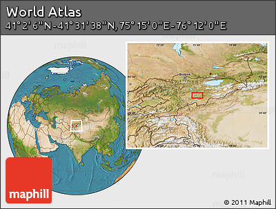 Satellite Location Map of the Area around 41° 16' 52" N, 75° 43' 29" E