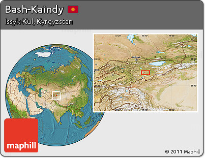 Satellite Location Map of Bash-Kaindy