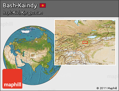 Satellite Location Map of Bash-Kaindy