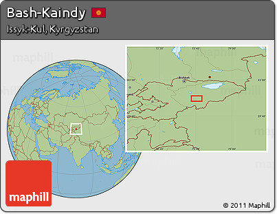 Savanna Style Location Map of Bash-Kaindy
