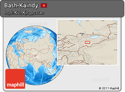 Shaded Relief Location Map of Bash-Kaindy