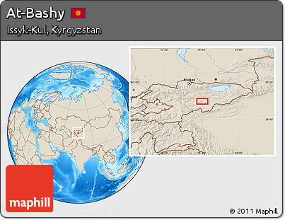Shaded Relief Location Map of At-Bashy