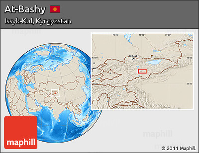 Shaded Relief Location Map of At-Bashy