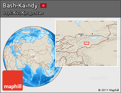 Shaded Relief Location Map of Bash-Kaindy