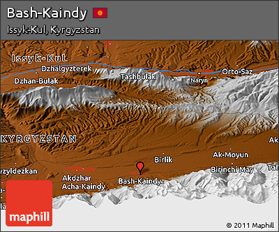 Physical Panoramic Map of Bash-Kaindy
