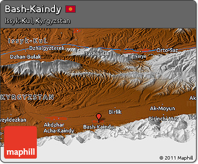 Physical Panoramic Map of Bash-Kaindy