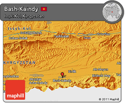 Political Panoramic Map of Bash-Kaindy