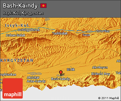 Political Panoramic Map of Bash-Kaindy
