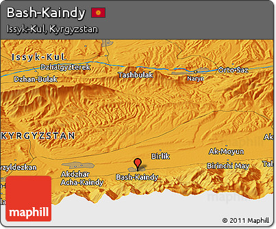 Political Panoramic Map of Bash-Kaindy