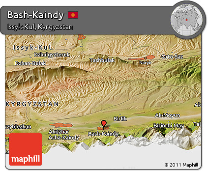 Satellite Panoramic Map of Bash-Kaindy