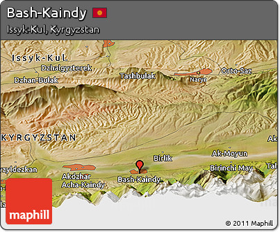 Satellite Panoramic Map of Bash-Kaindy