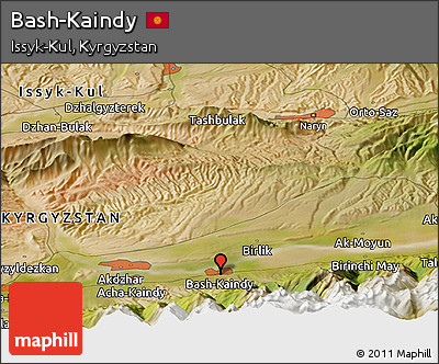 Satellite Panoramic Map of Bash-Kaindy