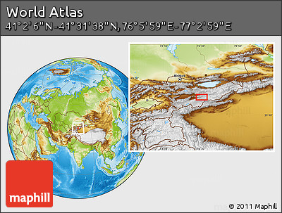 Physical Location Map of the Area around 41° 16' 52" N, 76° 34' 29" E