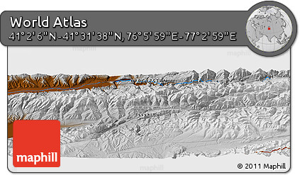 Physical Panoramic Map of the Area around 41° 16' 52" N, 76° 34' 29" E