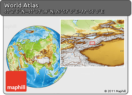 Physical Location Map of the Area around 41° 16' 52" N, 77° 25' 30" E